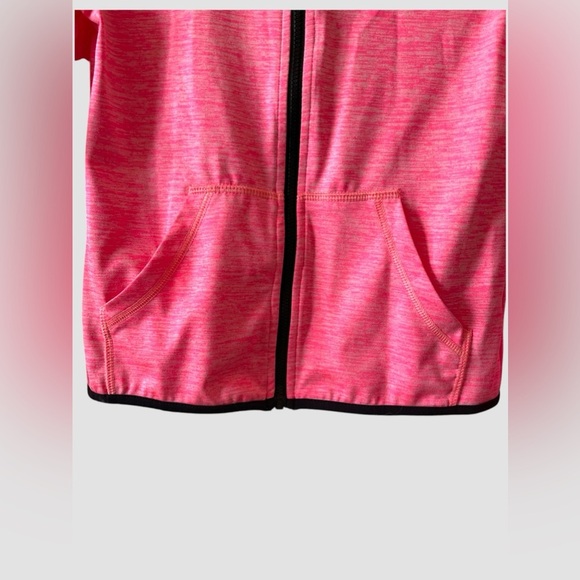 H&M Sport Jacket Youth Girls Hoodie Full Zip Pink/Black 6-8Y Thumb Holes - Picture 3 of 8